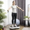 Trilplaat fitnessapparaat met 2 fitnessbanden, 99 trilniveaus tot 120 kg, voor effectieve volledige lichaamstraining 200w 2