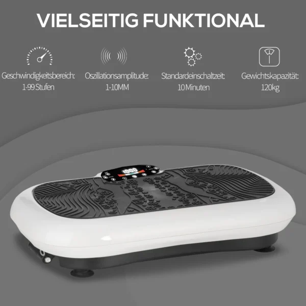 Trilplaat fitnessapparaat met 2 fitnessbanden, 99 trilniveaus tot 120 kg, voor effectieve volledige lichaamstraining 200w 5