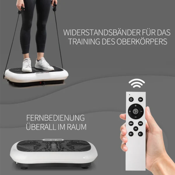 Trilplaat fitnessapparaat met 2 fitnessbanden, 99 trilniveaus tot 120 kg, voor effectieve volledige lichaamstraining 200w 6