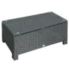 Tuin bijzettafel salontafel van weerbestendig polyrattan zwart 85x50x39cm voor balkon terras 1