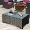 Tuin bijzettafel salontafel van weerbestendig polyrattan zwart 85x50x39cm voor balkon terras 2