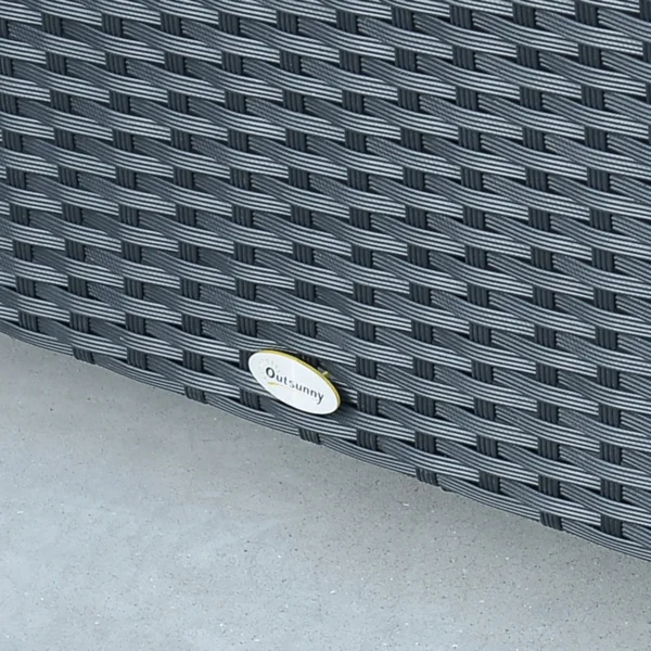 Tuin bijzettafel salontafel van weerbestendig polyrattan zwart 85x50x39cm voor balkon terras 9