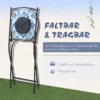 Tuin zitgroep bistro set voor 2 personen Ø 61 cm met 1 tafel en 2 opvouwbare stoelen van staal in blauw 6