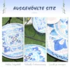 Tuin zitgroep bistro set voor 2 personen Ø 61 cm met 1 tafel en 2 opvouwbare stoelen van staal in blauw 7