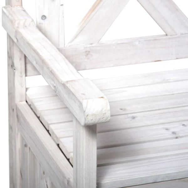 Tuinbank 2 zits met opbergruimte van dennenhout 115 x 61 x 85 cm, hoge rugleuning & armleuning, weerbestendig voor tuin balkon hof 10