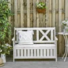 Tuinbank 2 zits met opbergruimte van dennenhout 115 x 61 x 85 cm, hoge rugleuning & armleuning, weerbestendig voor tuin balkon hof 2