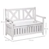 Tuinbank 2 zits met opbergruimte van dennenhout 115 x 61 x 85 cm, hoge rugleuning & armleuning, weerbestendig voor tuin balkon hof 4
