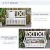 Tuinbank 2 zits met opbergruimte van dennenhout 115 x 61 x 85 cm, hoge rugleuning & armleuning, weerbestendig voor tuin balkon hof 5