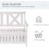 Tuinbank 2 zits met opbergruimte van dennenhout 115 x 61 x 85 cm, hoge rugleuning & armleuning, weerbestendig voor tuin balkon hof 7