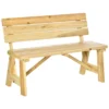 Tuinbank 2 zits parkbank van hout tot 220 kg, terrasbank met rugleuning, massief hout 116 x 56 x 80 cm, robuuste tuinmeubelen 1
