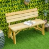 Tuinbank 2 zits parkbank van hout tot 220 kg, terrasbank met rugleuning, massief hout 116 x 56 x 80 cm, robuuste tuinmeubelen 2