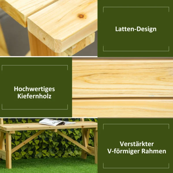 Tuinbank 2 zits parkbank van hout tot 220 kg, terrasbank met rugleuning, massief hout 116 x 56 x 80 cm, robuuste tuinmeubelen 7