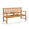 Tuinbank 3 zits bank tafel armleuning houten bank tot 280kg balkon terras lichtbruin 153x56x91cm 4