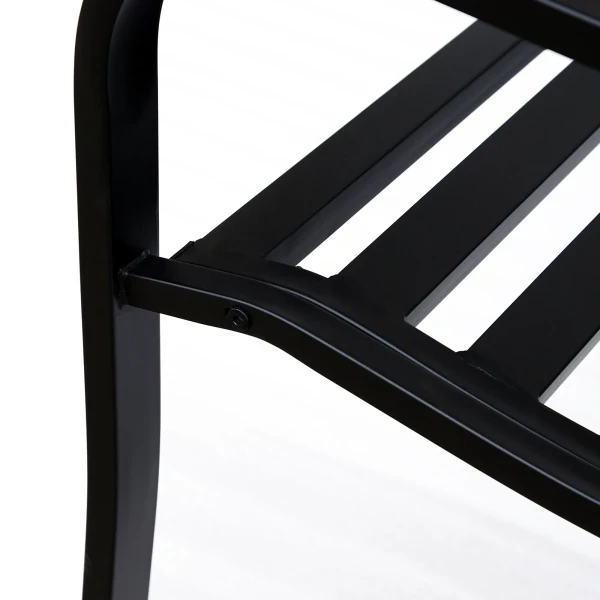 Tuinbank 3 zits stalen bank met armleuningen van gietijzer zwart 127x60x89cm voor tuin terras balkon 10