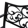 Tuinbank 3 zits stalen bank met armleuningen van gietijzer zwart 127x60x89cm voor tuin terras balkon 8