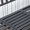 Tuinbank met uitschuifbare tafel voor 2 3 personen, metalen parkbank, zitbank terrasbank tuinmeubilair zwart 150x58,5x90cm 9