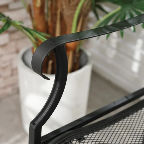 Tuinbank metaal weerbestendig 2 zits tot 220 kg belastbaar parkbank met rugleuning 113 cm x 58 cm x 98 cm zwart 10