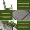 Tuinbank metaal weerbestendig 2 zits tot 220 kg belastbaar parkbank met rugleuning 113 cm x 58 cm x 98 cm zwart 6