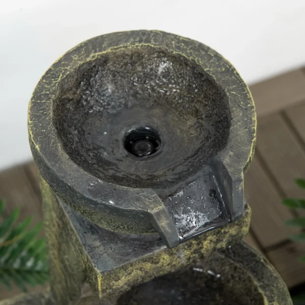 Tuinfontein met 4 instelbare stromingsniveaus, waterval voor tuin en tuinvijver gemaakt van kunsthars 10