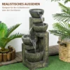 Tuinfontein met 4 instelbare stromingsniveaus, waterval voor tuin en tuinvijver gemaakt van kunsthars 5