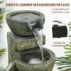 Tuinfontein met 4 instelbare stromingsniveaus, waterval voor tuin en tuinvijver gemaakt van kunsthars 6