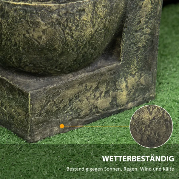 Tuinfontein met 4 instelbare stromingsniveaus, waterval voor tuin en tuinvijver gemaakt van kunsthars 7