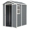Tuinhuis 2,1m², waterdicht tuinhuisje met bodem schuurdak, 131x186x198/172 cm, gereedschapsschuur met afsluitbare deur, venster fietsgarage, tuinkast van aluminium, voor achtertuin, tuin, grijs 1
