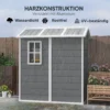 Tuinhuis 2,1m², waterdicht tuinhuisje met bodem schuurdak, 131x186x198/172 cm, gereedschapsschuur met afsluitbare deur, venster fietsgarage, tuinkast van aluminium, voor achtertuin, tuin, grijs 5