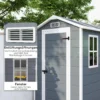 Tuinhuis 2,1m², waterdicht tuinhuisje met bodem schuurdak, 131x186x198/172 cm, gereedschapsschuur met afsluitbare deur, venster fietsgarage, tuinkast van aluminium, voor achtertuin, tuin, grijs 7