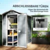 Tuinhuis 2,1m², waterdicht tuinhuisje met bodem schuurdak, 131x186x198/172 cm, gereedschapsschuur met afsluitbare deur, venster fietsgarage, tuinkast van aluminium, voor achtertuin, tuin, grijs 8