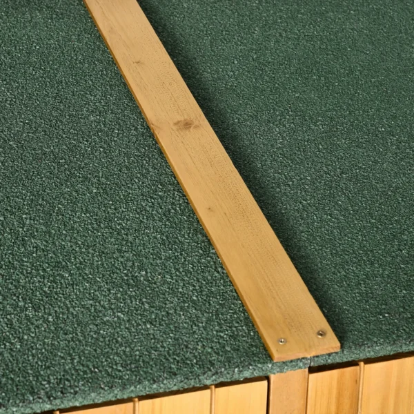 Tuinkast, gereedschapsschuur met 2 deuren, gereedschapskast met asfaltdak, grondnagels, tuinopslagkast, sparrenhout, 140 x 75 x 157 cm 10