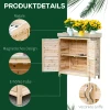 Tuinkast, planttafel met onderkast, hout, gereedschapskast met 2 planken, gereedschapsschuur, tuinschuur, natuur 6