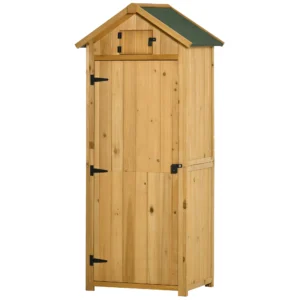Tuinkast tuinhuis gereedschapshuis gereedschapsschuur met planken asfaltdak venster hout geel+groen 77 x 54,2 x 179 cm 1
