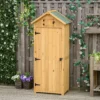 Tuinkast tuinhuis gereedschapshuis gereedschapsschuur met planken asfaltdak venster hout geel+groen 77 x 54,2 x 179 cm 2