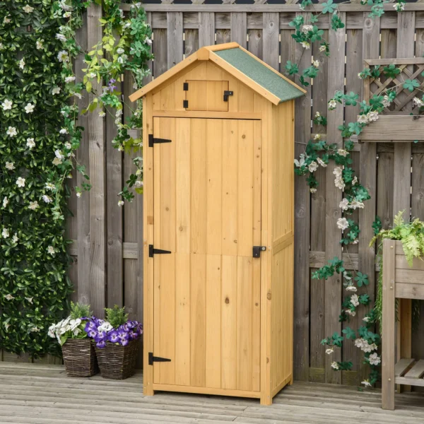 Tuinkast tuinhuis gereedschapshuis gereedschapsschuur met planken asfaltdak venster hout geel+groen 77 x 54,2 x 179 cm 2