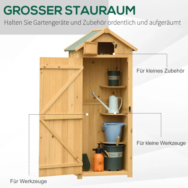 Tuinkast tuinhuis gereedschapshuis gereedschapsschuur met planken asfaltdak venster hout geel+groen 77 x 54,2 x 179 cm 5
