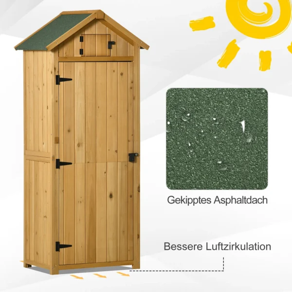 Tuinkast tuinhuis gereedschapshuis gereedschapsschuur met planken asfaltdak venster hout geel+groen 77 x 54,2 x 179 cm 6