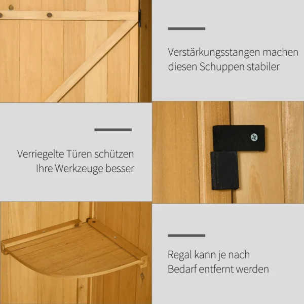 Tuinkast tuinhuis gereedschapshuis gereedschapsschuur met planken asfaltdak venster hout geel+groen 77 x 54,2 x 179 cm 7
