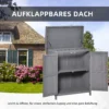 Tuinkast weerbestendige gereedschapskast van sparrenhout, dubbele deur, 2 vakken, donkergrijs, 74x43x88cm 7