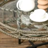 Tuinmeubelset 5 delig rattan zitgroep met kussens 2 stoelen 2 salontafels 1 dubbele sofa balkonmeubilair in boho stijl voor 4 personen alu bruin 10