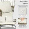 Tuinmeubelset 5 delig rattan zitgroep met kussens 2 stoelen 2 salontafels 1 dubbele sofa balkonmeubilair in boho stijl voor 4 personen alu bruin 6