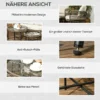 Tuinmeubelset 5 delig rattan zitgroep met kussens 2 stoelen 2 salontafels 1 dubbele sofa balkonmeubilair in boho stijl voor 4 personen alu bruin 7
