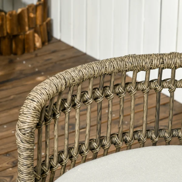 Tuinmeubelset 5 delig rattan zitgroep met kussens 2 stoelen 2 salontafels 1 dubbele sofa balkonmeubilair in boho stijl voor 4 personen alu bruin 9