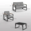 Tuinmeubelset voor 4 personen weerbestendige balkonmeubelset met 2 zits sofa, stoel zitkussen bijzettafel outdoor zitgroep terrasmeubelen tuinlounge voor tuin balkon lichtgrijs 4