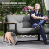 Tuinmeubelset voor 4 personen weerbestendige balkonmeubelset met 2 zits sofa, stoel zitkussen bijzettafel outdoor zitgroep terrasmeubelen tuinlounge voor tuin balkon lichtgrijs 7