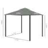 Tuinpaviljoen, 2,96 x 2,96 m, met dubbel dak, 4 zijpanelen muggennet, feesttent partytent aluminium polyester 4