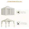 Tuinpaviljoen 3x3m met 4 zijwanden, weerbestendige tuintent van metaal en polyester, crèmewit voor tuinfeesten 5