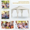 Tuinpaviljoen 3x3m met 4 zijwanden, weerbestendige tuintent van metaal en polyester, crèmewit voor tuinfeesten 8