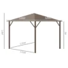 Tuinpaviljoen feesttent 4 x dubbele zijwanden lantaarnhaken alu + polyester brons+lichtbruin ca. 3 x 3 x 2,5 m 4