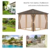 Tuinpaviljoen feesttent 4 x dubbele zijwanden lantaarnhaken alu + polyester brons+lichtbruin ca. 3 x 3 x 2,5 m 7